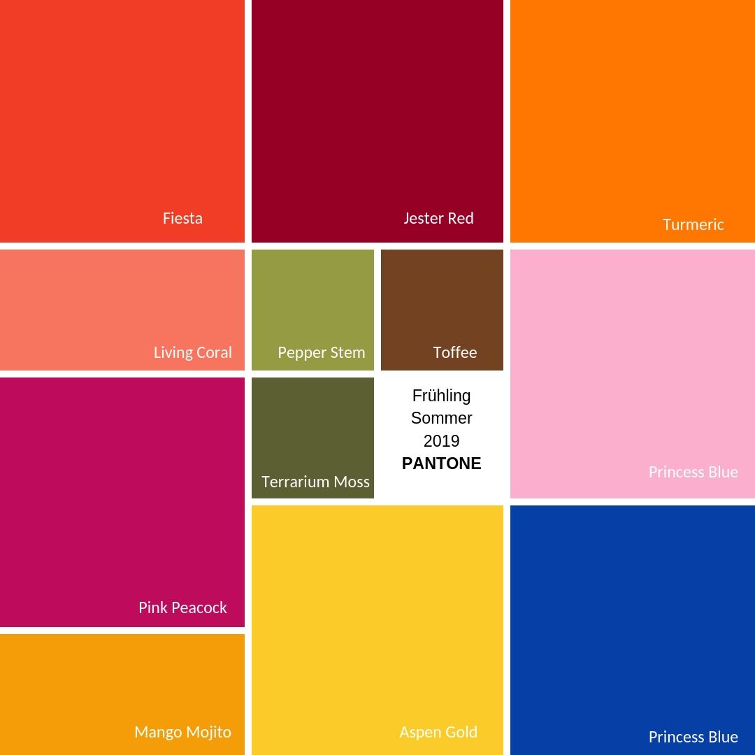 Farbe Pantones Fruehling Sommer 2019 Farbe Pantones Fruehling Sommer 2019